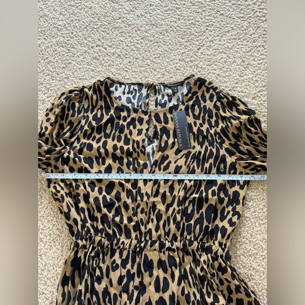 NWT Banana Republic Animal Print Peplum Blouse Brown & Black Sz S - Picture 9 of 11